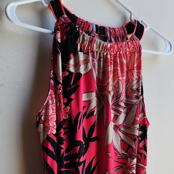 Tahari Pink Tropical Halter Top Size Small - Picture 2 of 16